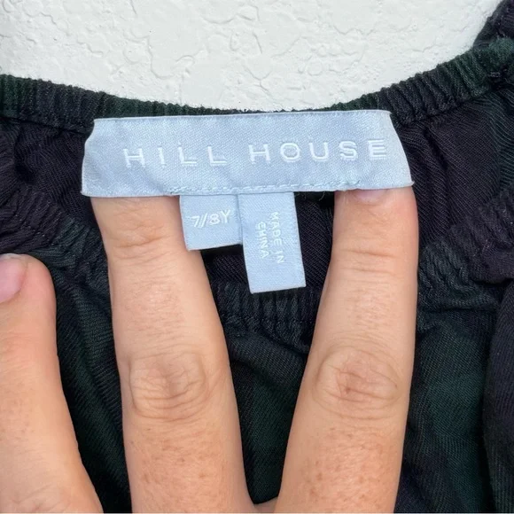 Hill House Home Plaid Print Girls Dress 7/8 Green and Blue - Picture 3 of 4